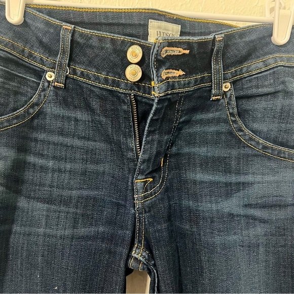 Hudson Women’s Signature Midrise Bootcut Jeans Dark Wash Size 28x34 Flap Pockets - Picture 3 of 12